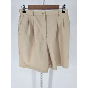 Karen Scott Sport Womens Sz 8 Pleated Front Elastic Waist Shorts Beige