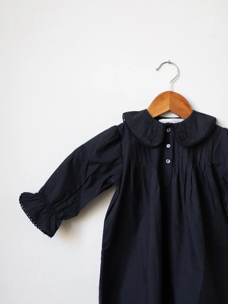 Little Kate Black Poplin Nightgown