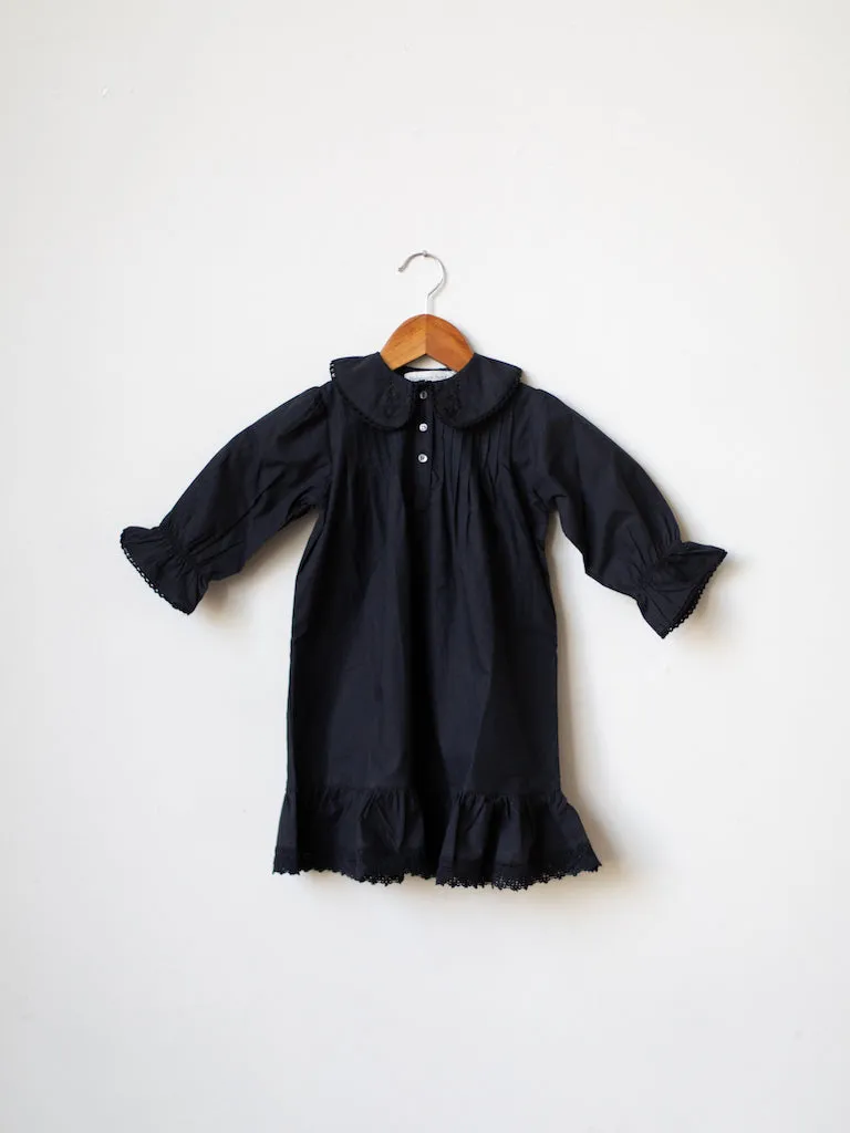 Little Kate Black Poplin Nightgown