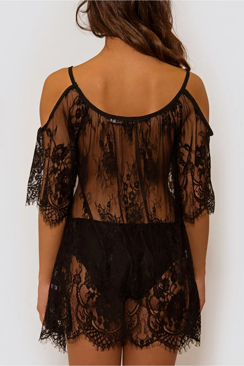 Lola Black Lace Cover Up