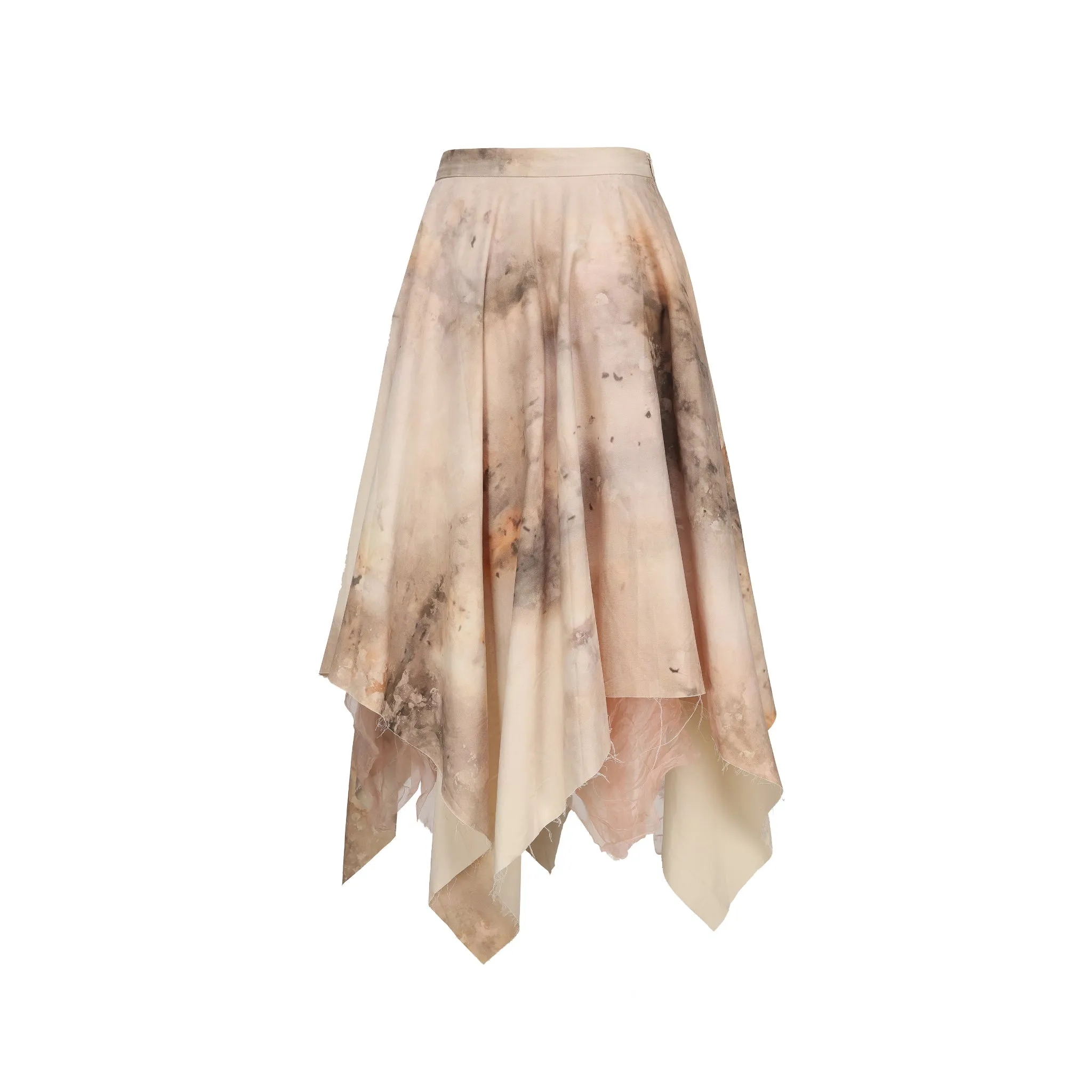 Lotus Root Pink Plant-dyed Ruffled Yarn Skirt