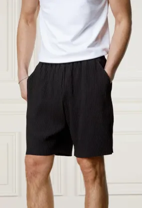 Men's Belier Black Pleated Short