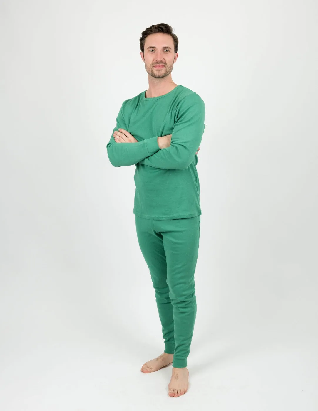 Mens Solid Green Pajamas