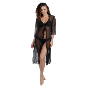 Micro mesh tie front kimonos