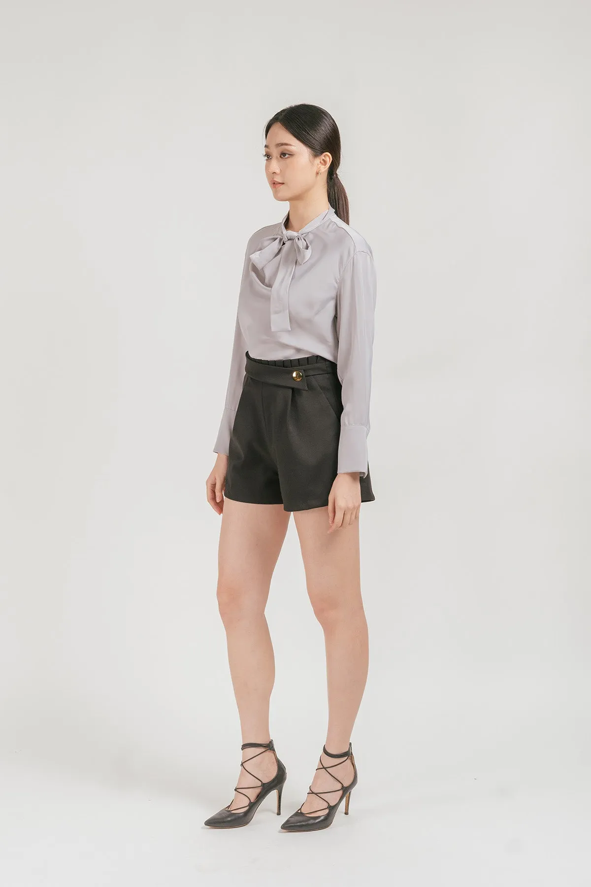 Minorri Pleated High Waisted Shorts