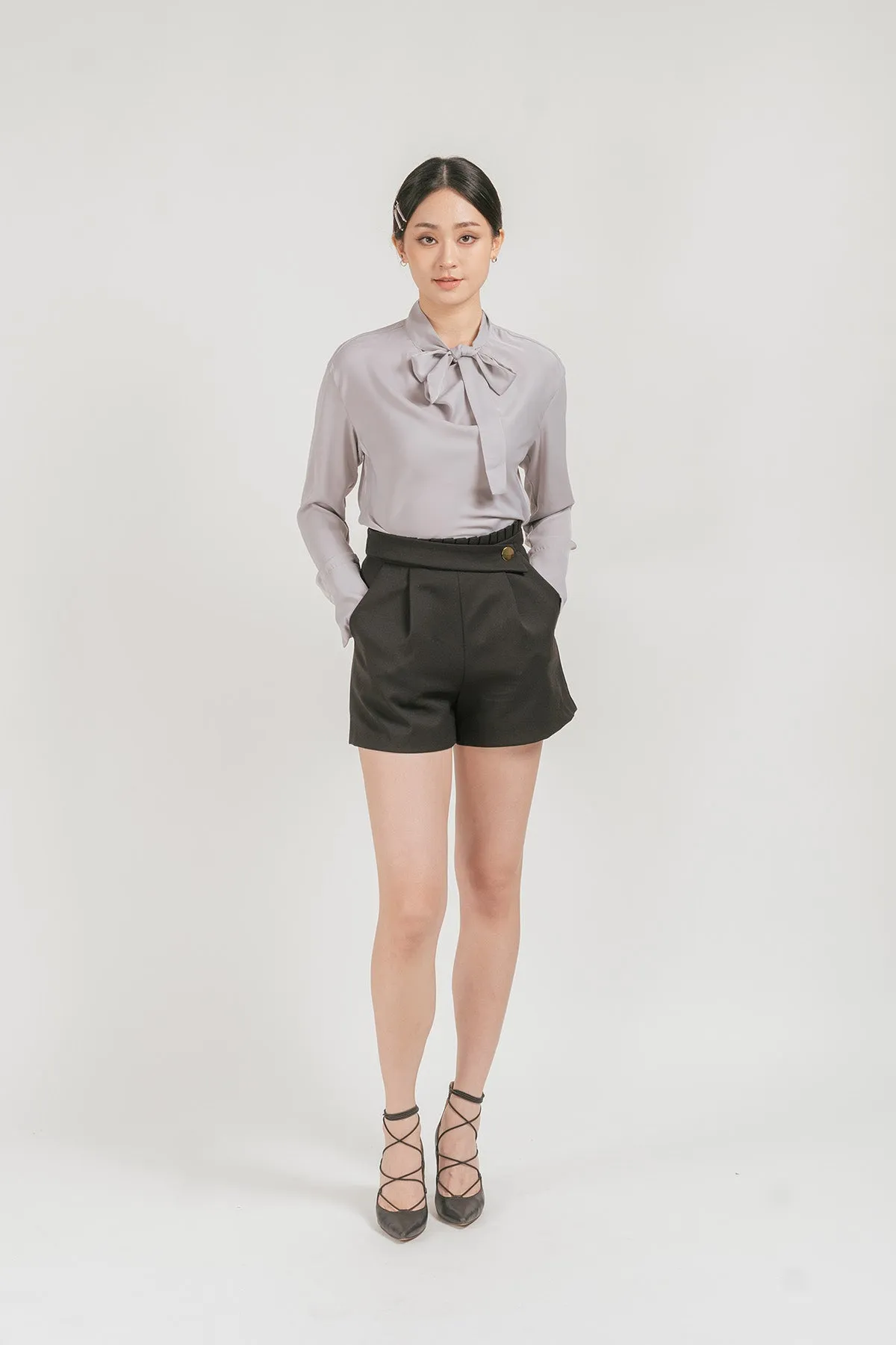 Minorri Pleated High Waisted Shorts