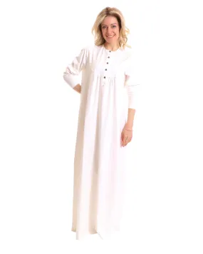 N5030-23A White Swing Bamboo Cotton Button Down Nightgown