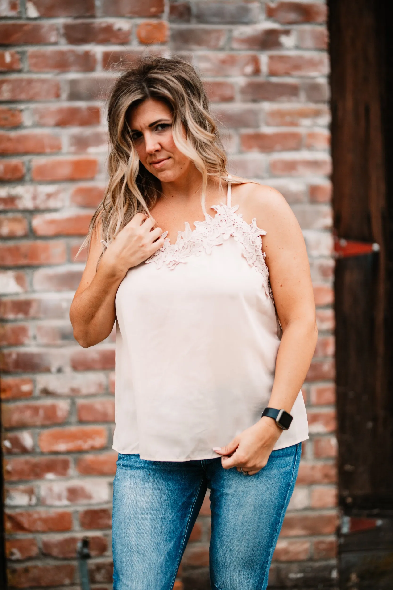 Oh So Vintage Taupe Lace Cami