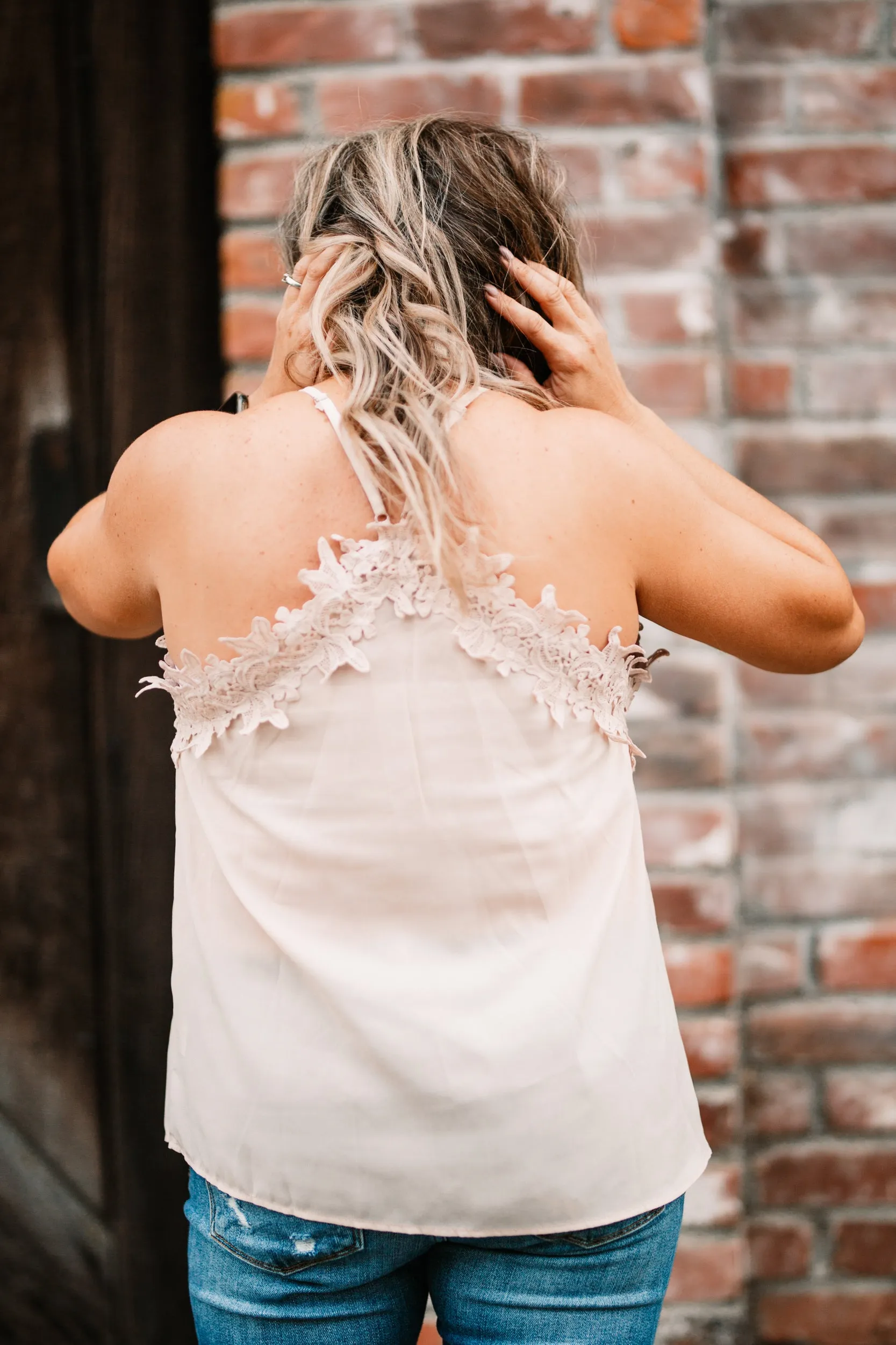 Oh So Vintage Taupe Lace Cami