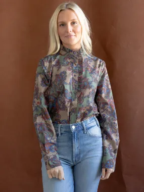 Paisley Ruffle Blouse