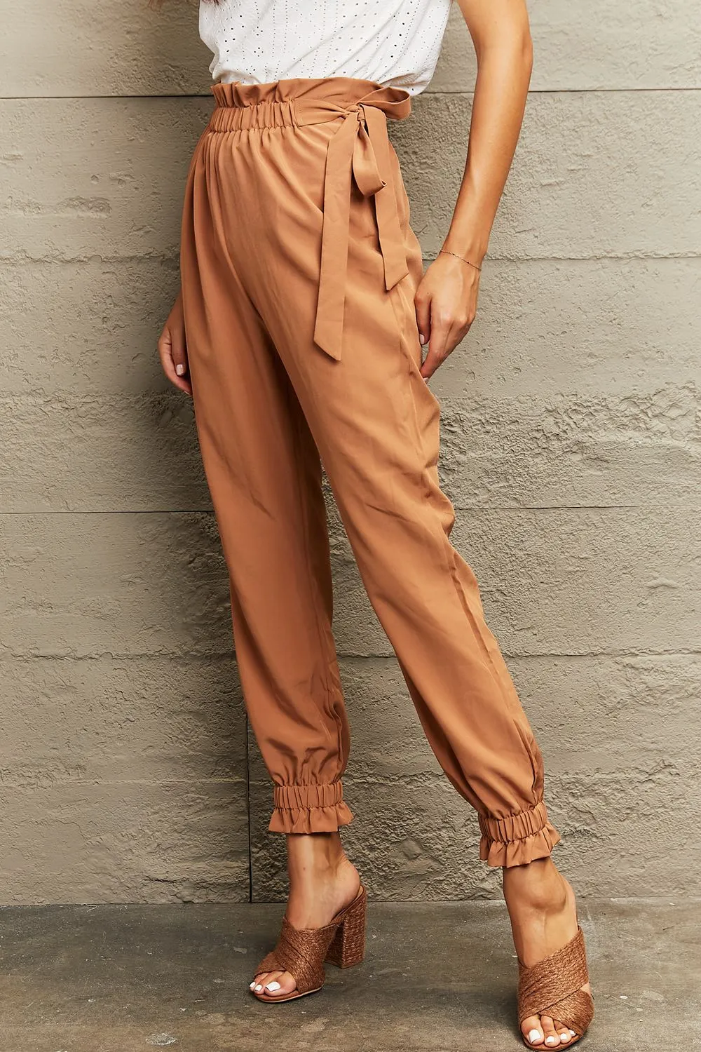 Pants - Tie Waist Cropped Pants