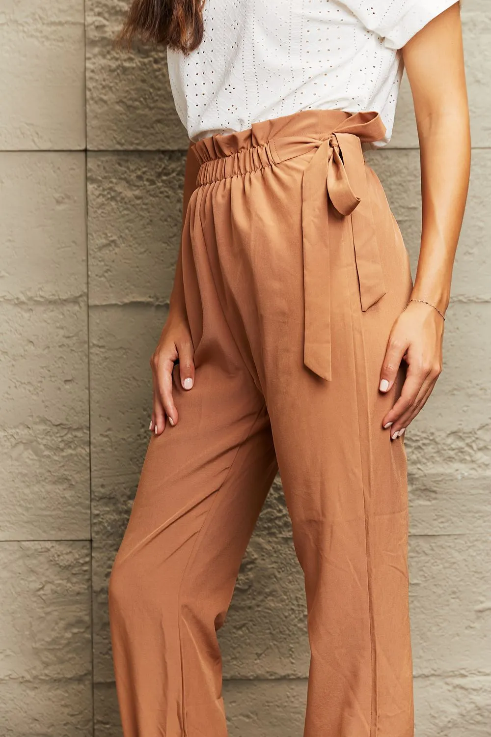 Pants - Tie Waist Cropped Pants