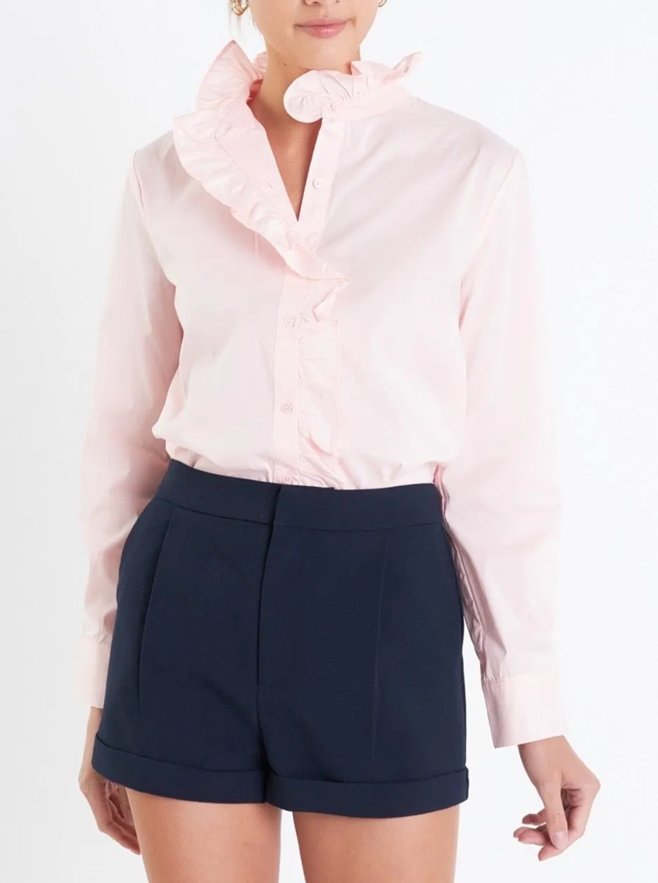 Peach Ruffle Blouse