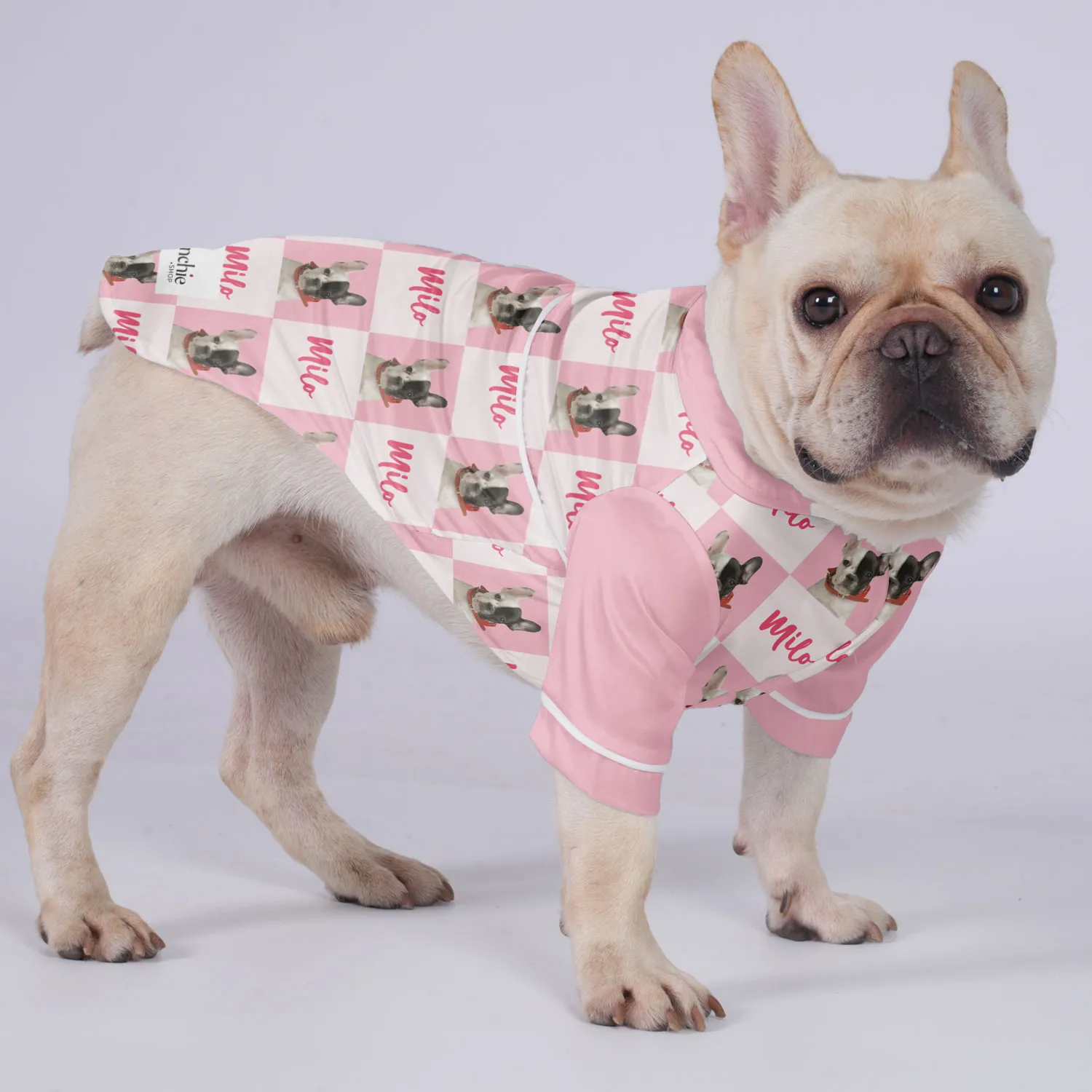 Personalized French Bulldog Pajamas featuring Your Dog’s Name and Image