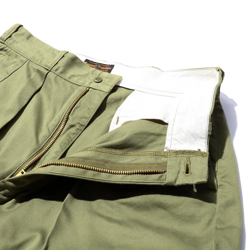 Pherrow's Pleated Shorts Olive