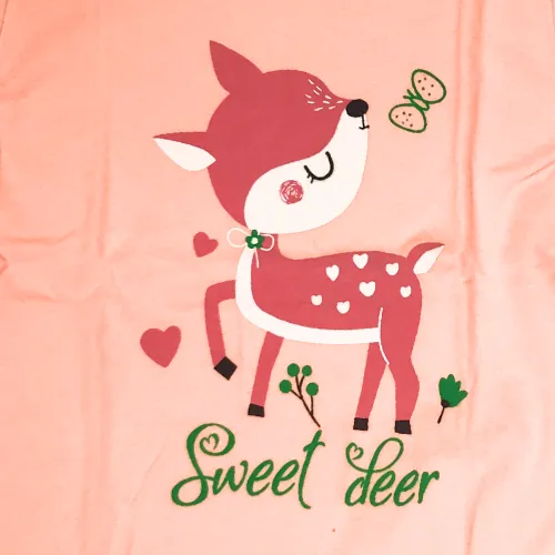 Pink Deer Pajama Set 2 Pc