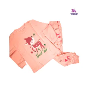 Pink Deer Pajama Set 2 Pc