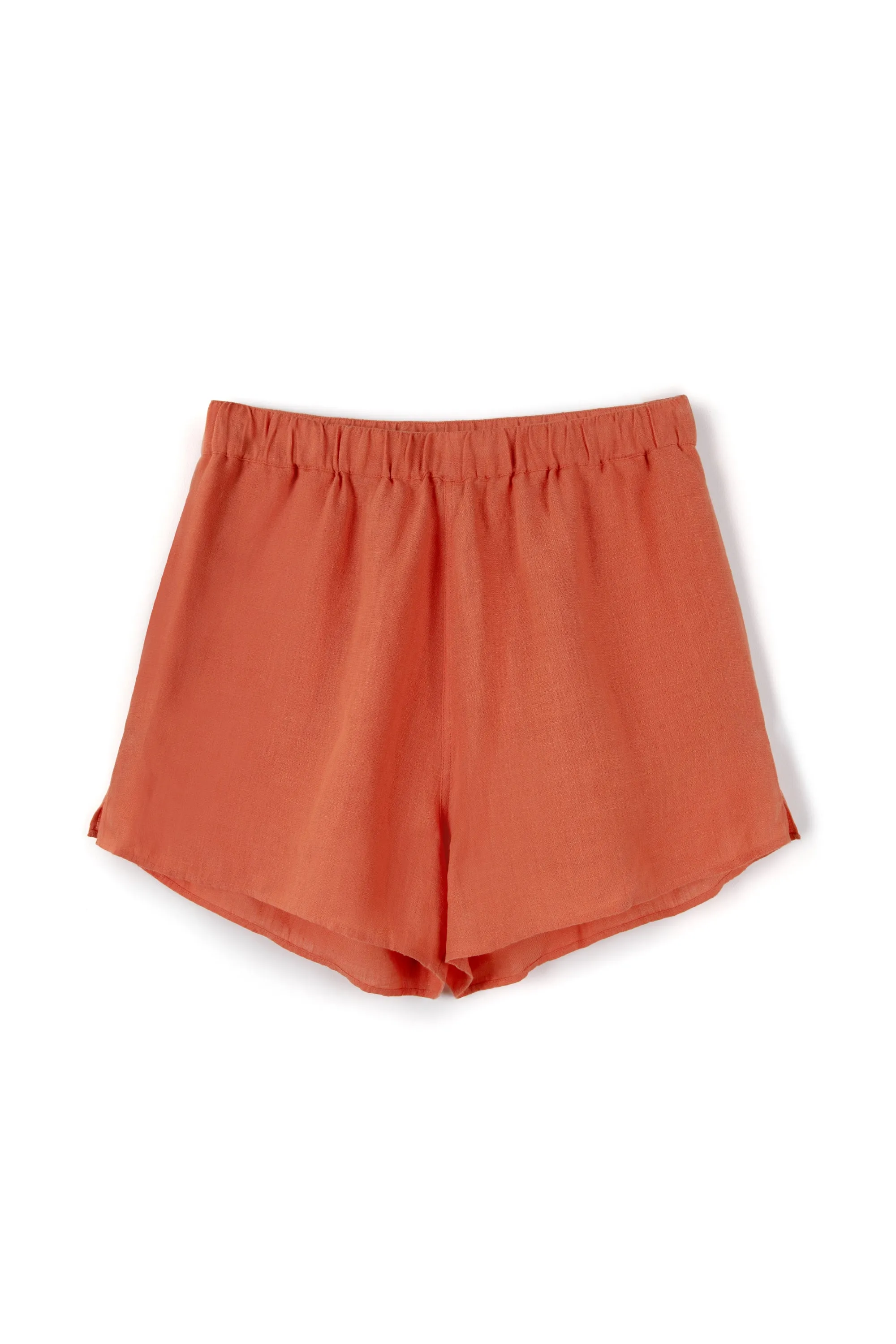 Pleated Cami Top and Shorts Set Coral Linen