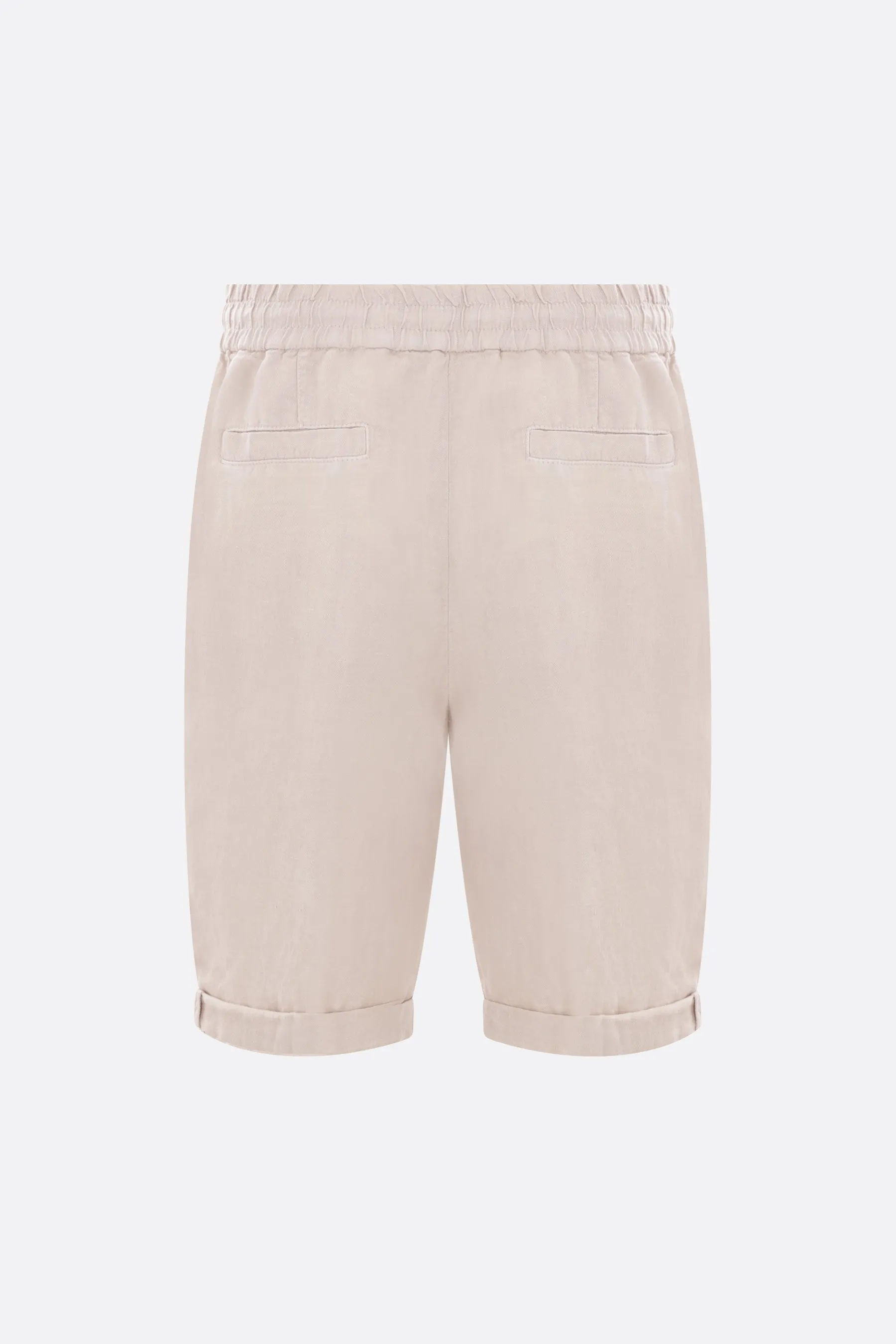 Pleated Linen Gabardine Shorts