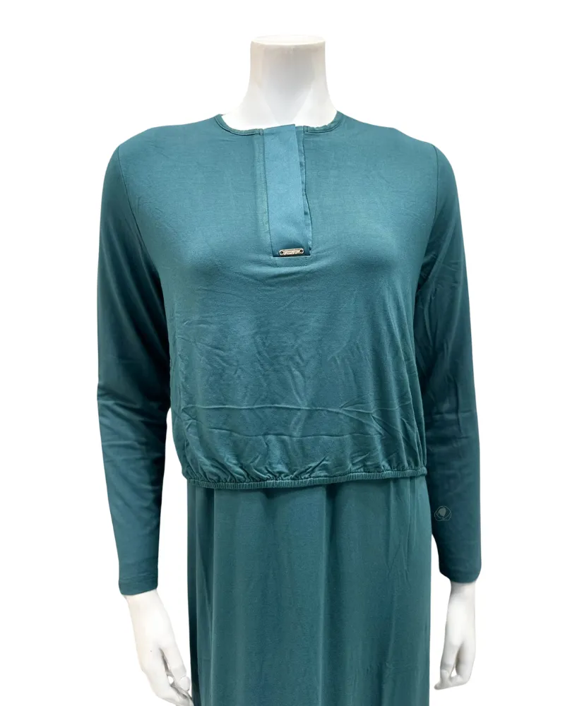 Plush PM Ivy Green Satin Accent Modal Nursing Nightgown