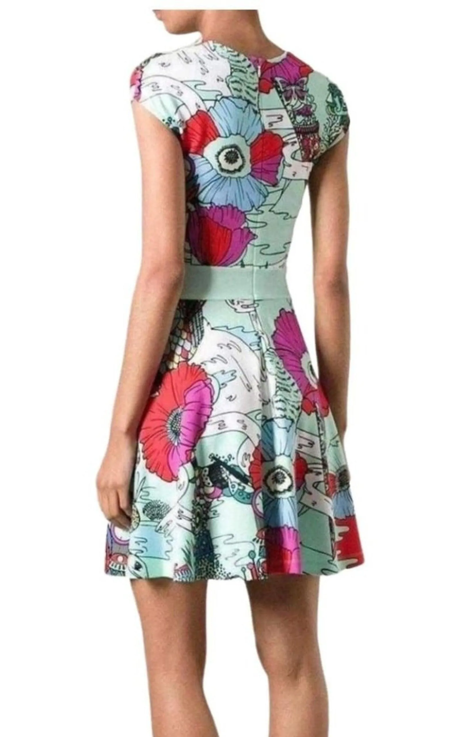 Poppies Print Mint Dress