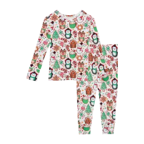 Posh Peanut Basic Long Sleeve Loungewear Pajama & Pants in Cookie Medley