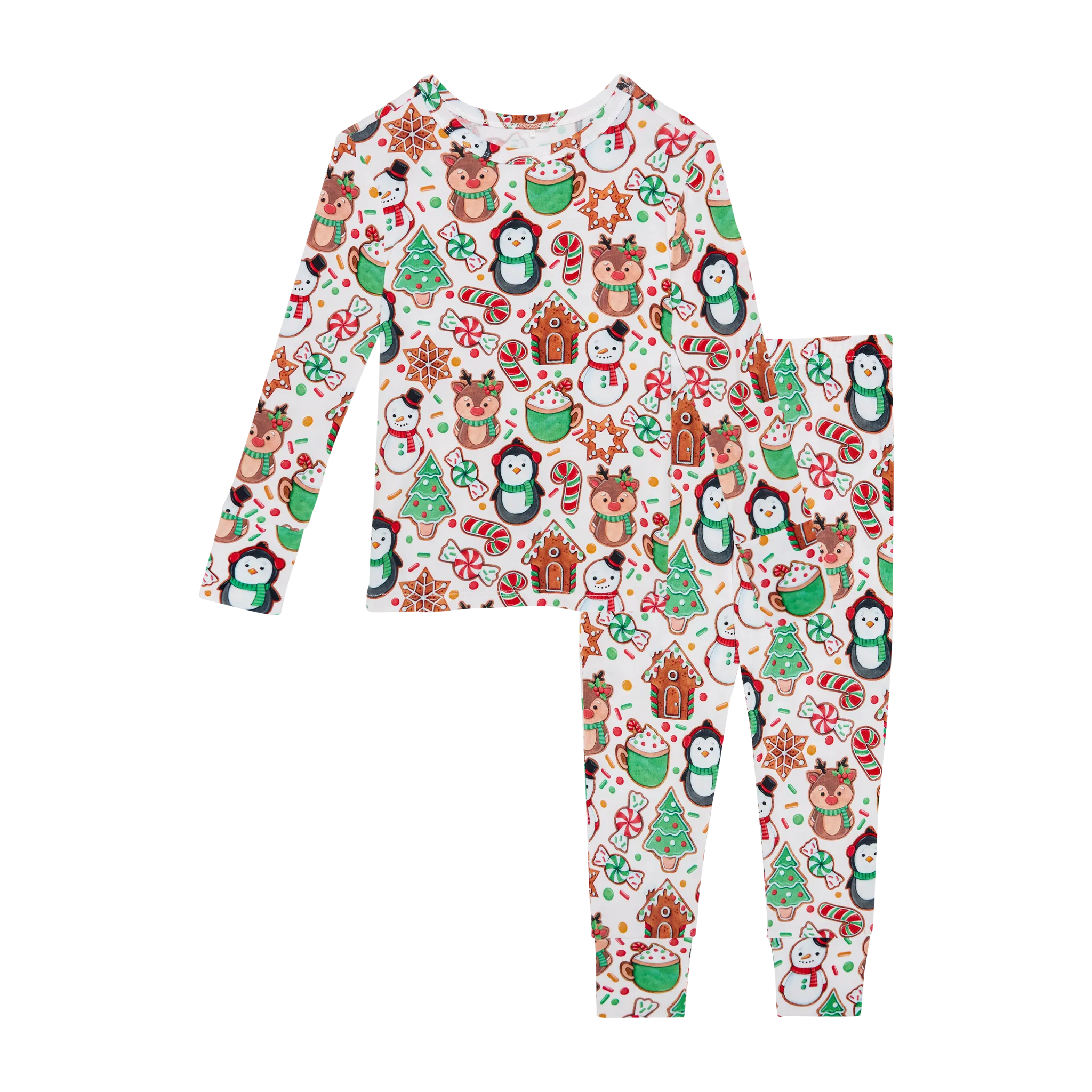 Posh Peanut Basic Long Sleeve Loungewear Pajama & Pants in Cookie Medley