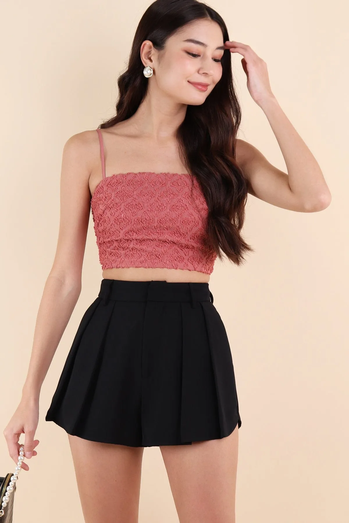 RESTOCKED** LUCERNE PLEATED SHORTS IN BLACK