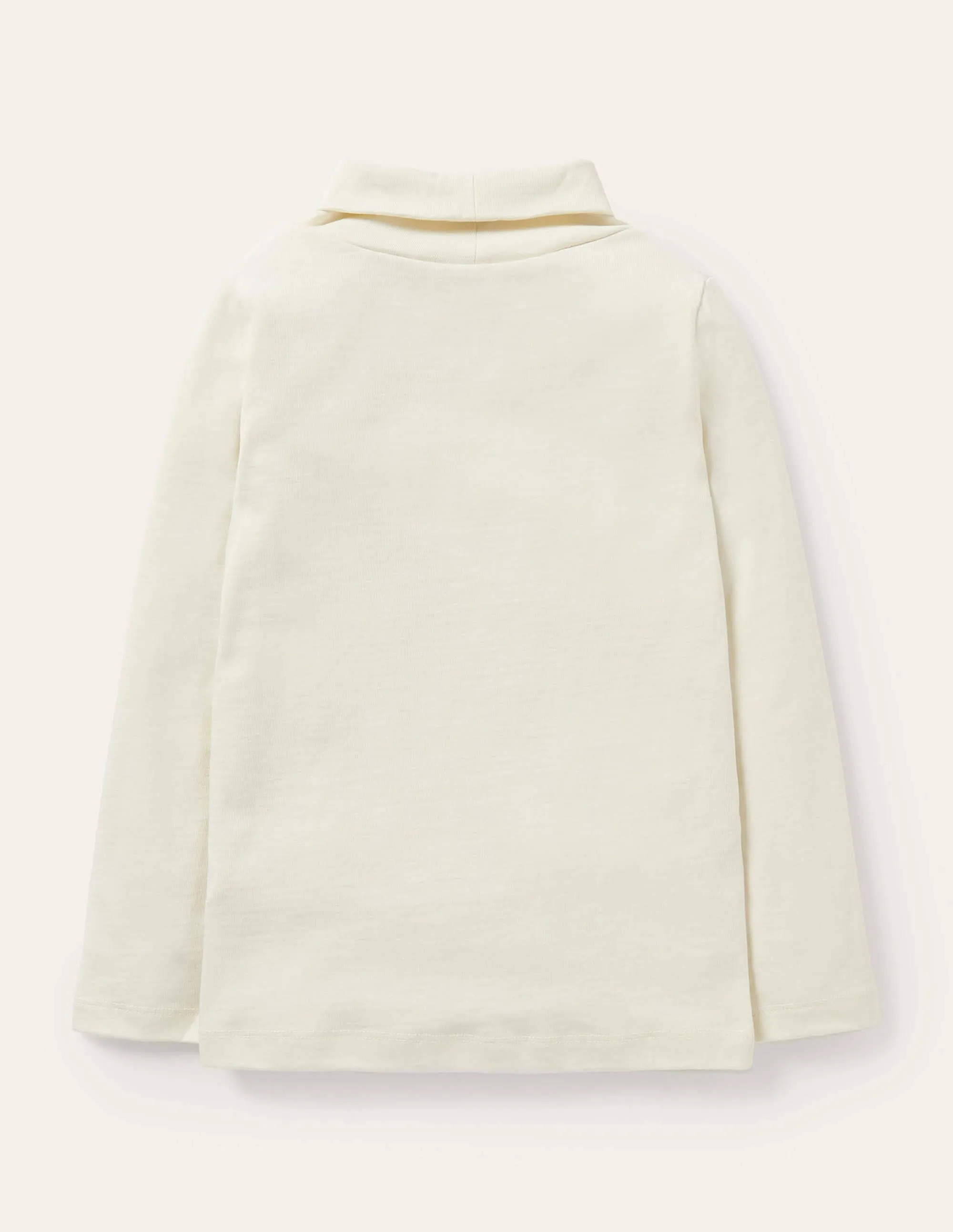 Roll Neck Supersoft T-shirt-Ivory