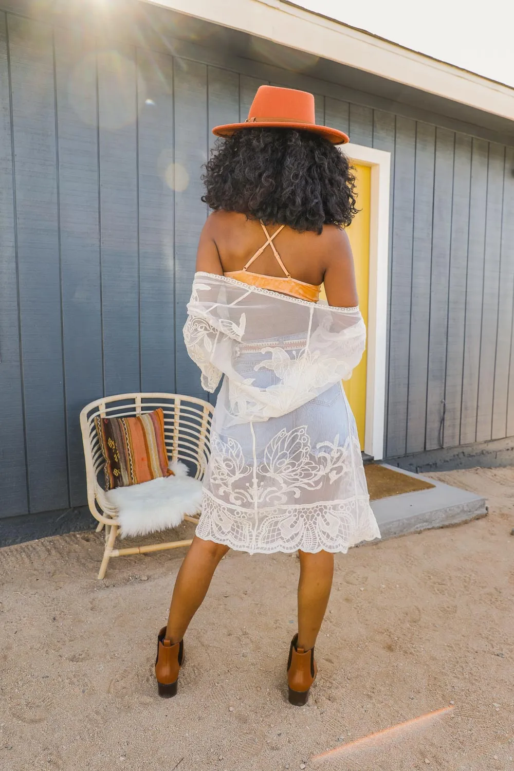 See-Through Lace Kimono