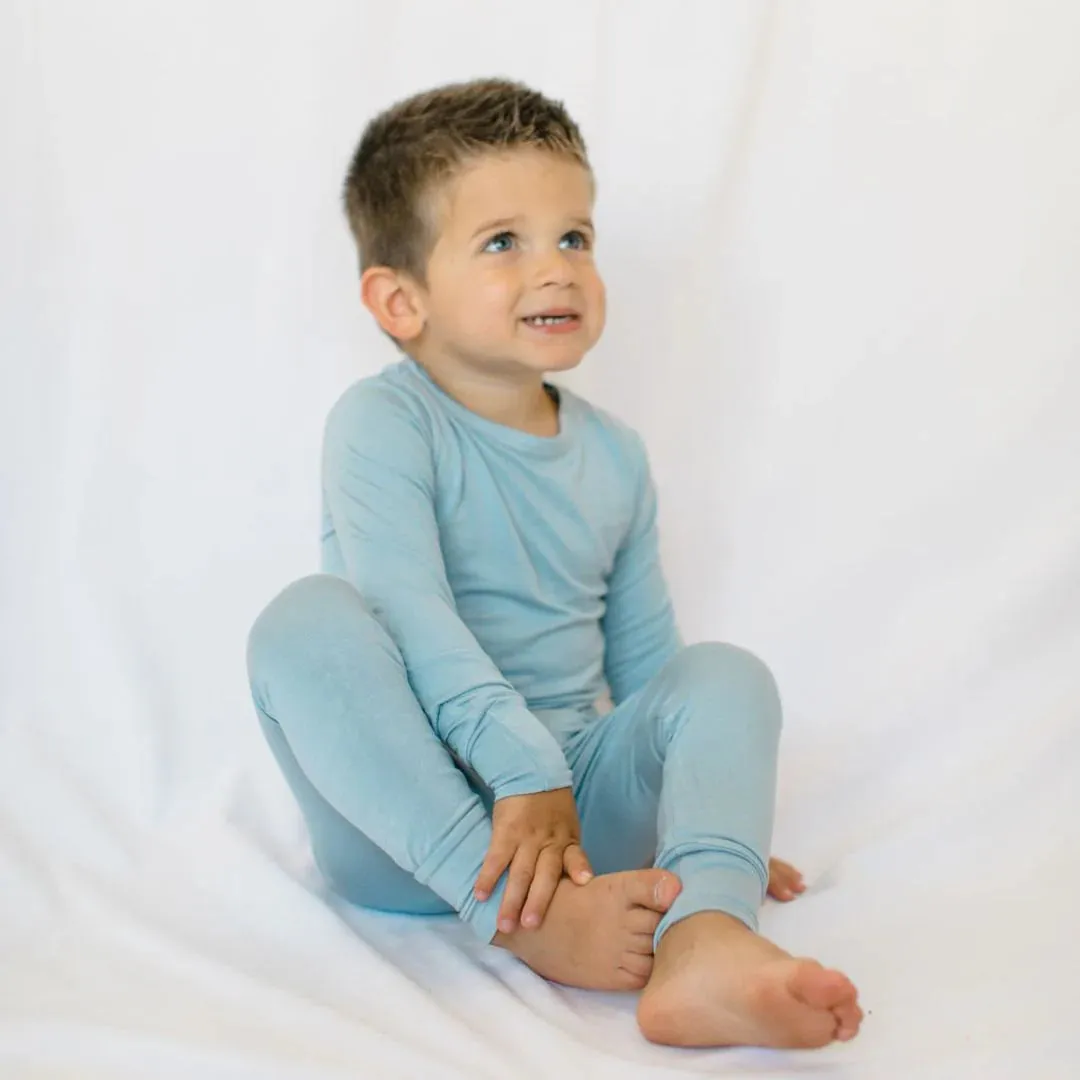 Steel Blue Bamboo Two-Piece Pajamas