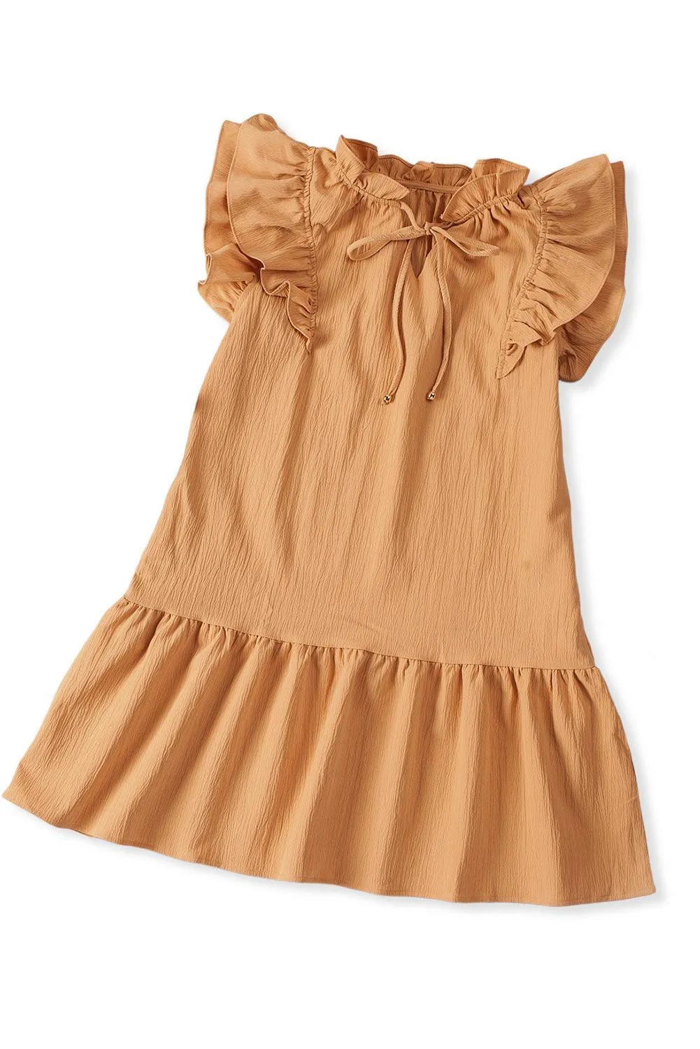 Take Me Out Ruffled Tiered Drawstring Dress