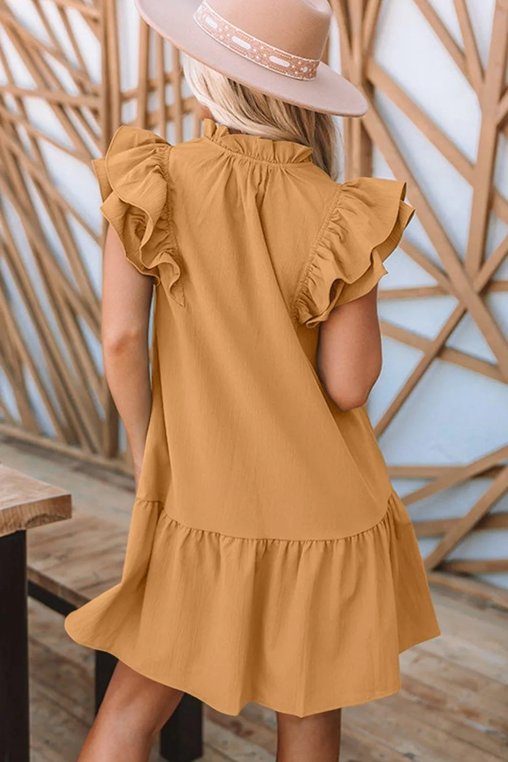 Take Me Out Ruffled Tiered Drawstring Dress