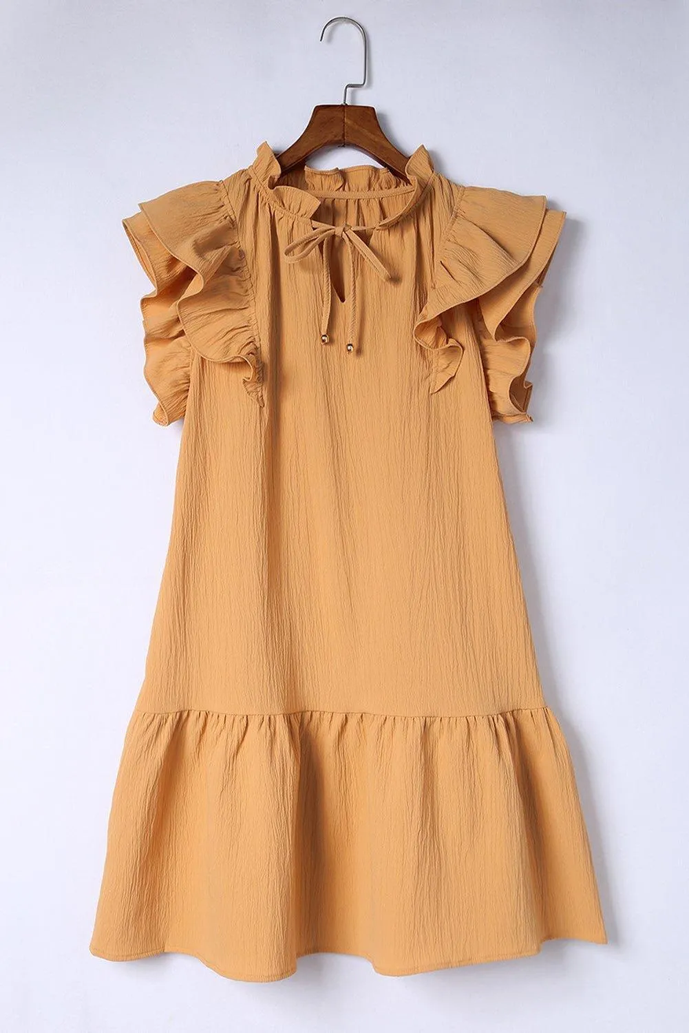 Take Me Out Ruffled Tiered Drawstring Dress