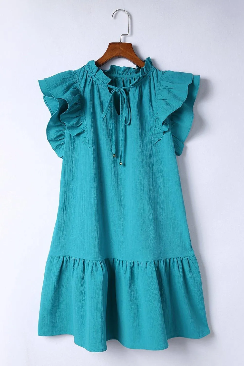 Take Me Out Ruffled Tiered Drawstring Dress