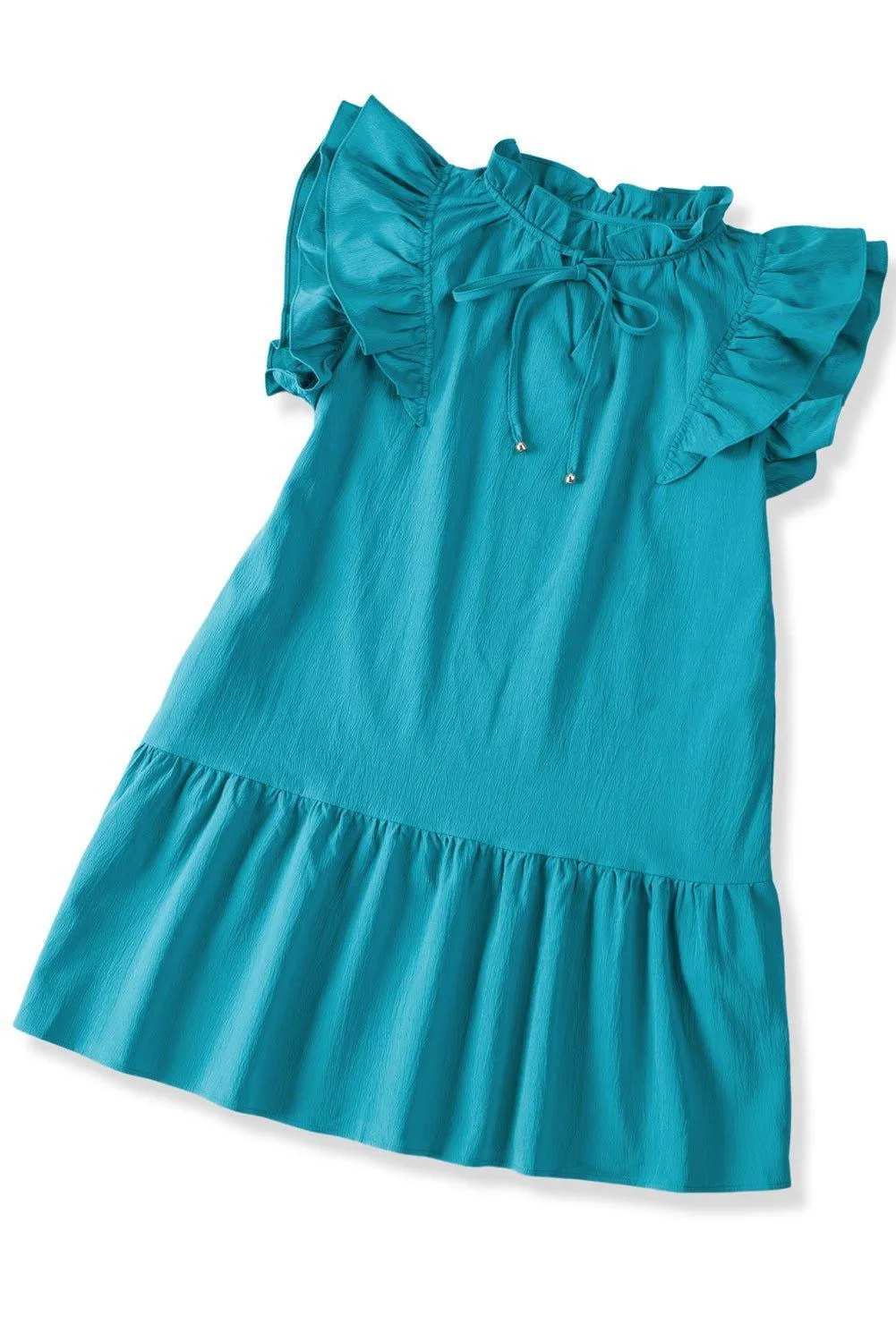 Take Me Out Ruffled Tiered Drawstring Dress