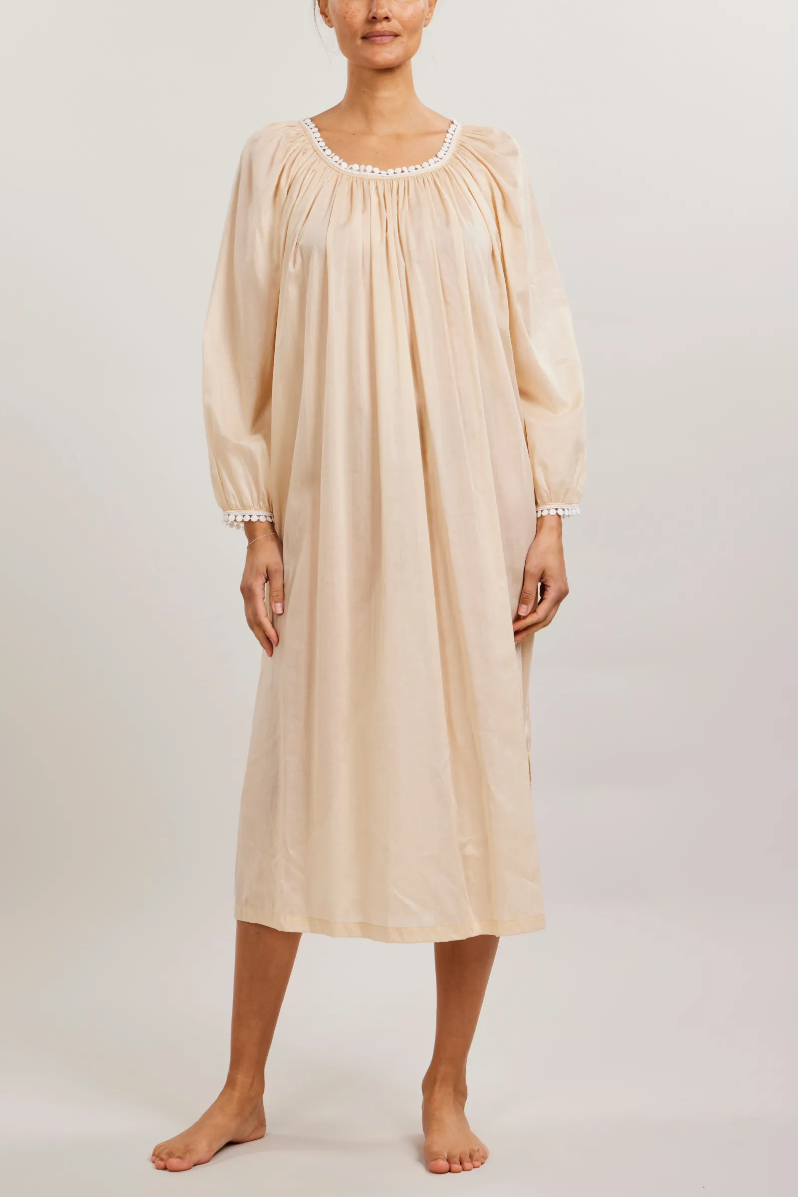 Thilda Long Nightgown - Sand