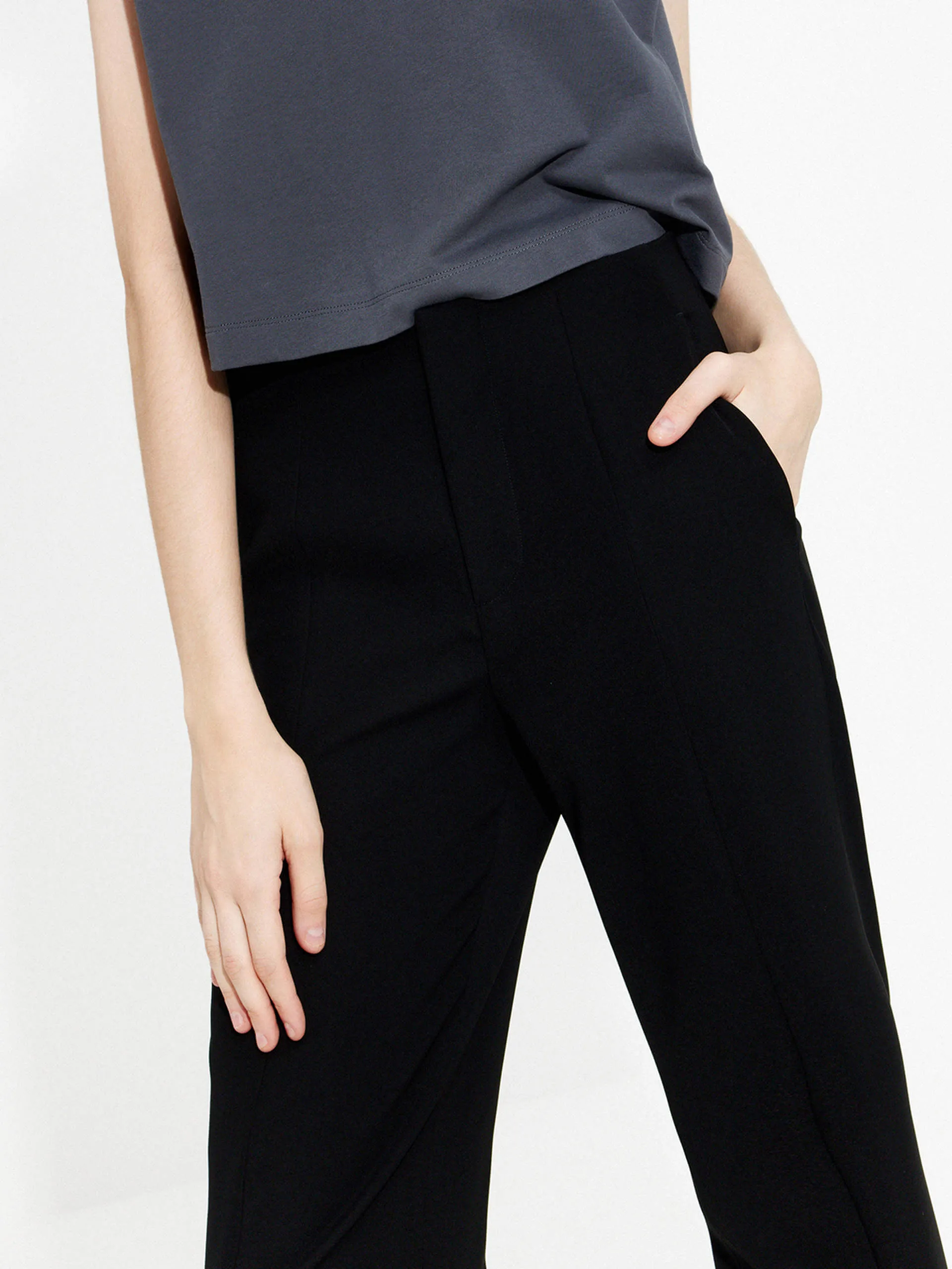 Tie Waist Straight Pants