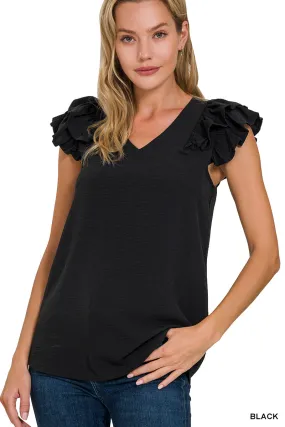 Tiered Ruffle Sleeve Airflow Top