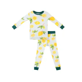 Toddler/Kids Bamboo Pajamas - Green Lemons