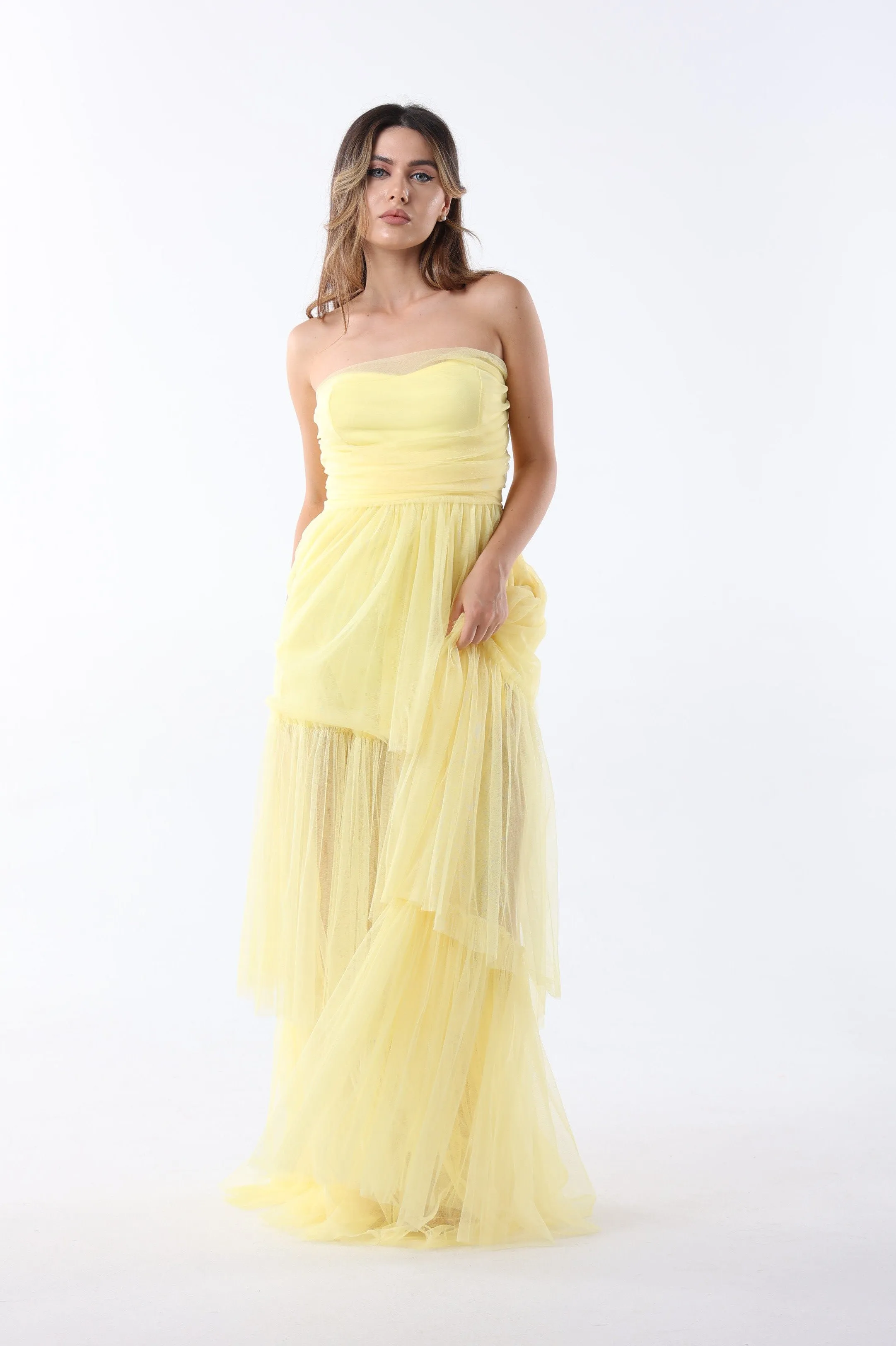 Tulle Layered Maxi Dress