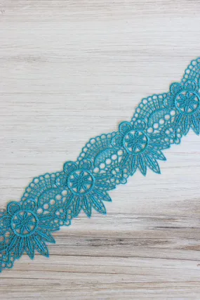 Turquoise 2" Wide Crochet Lace