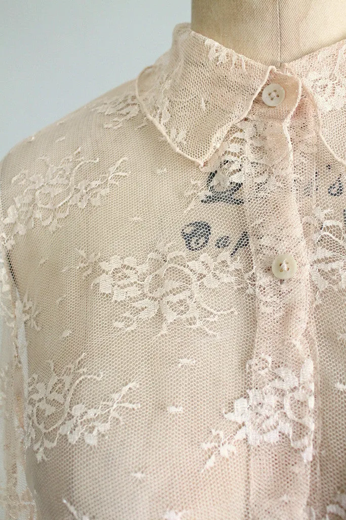 Vintage Sheer Lace Blouse