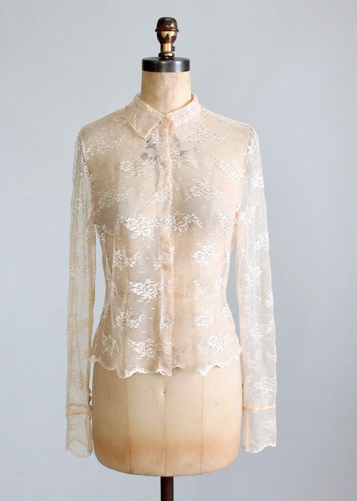 Vintage Sheer Lace Blouse