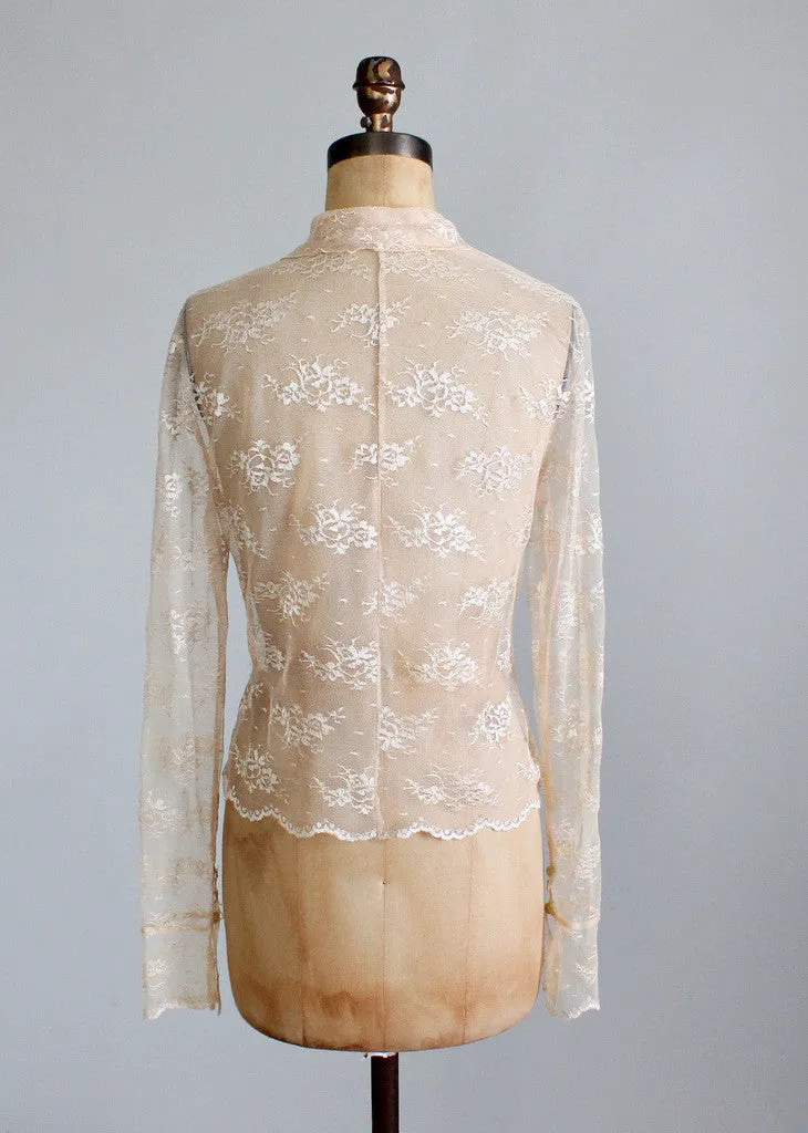 Vintage Sheer Lace Blouse