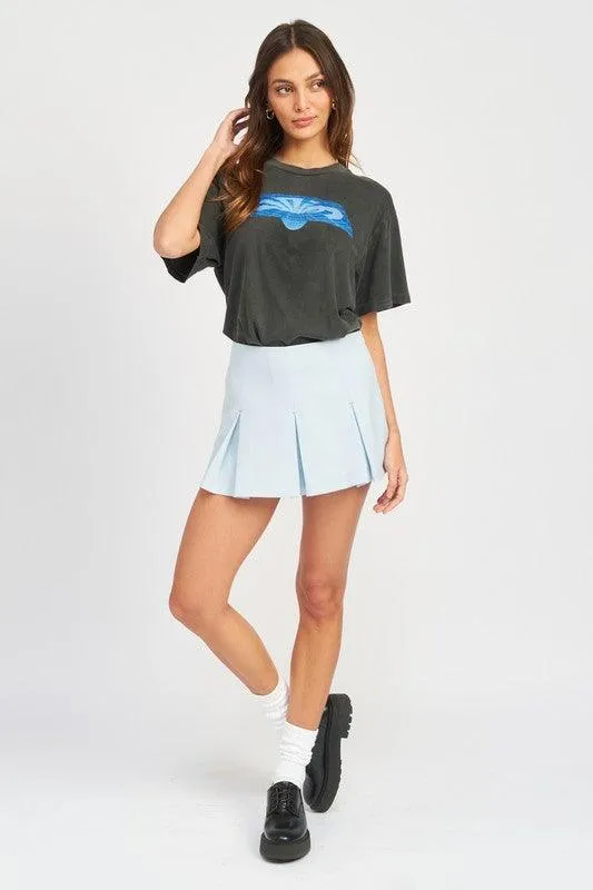 Womens Low Rise Pleated Mini Skort Shorts